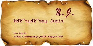 Mátyássy Judit névjegykártya