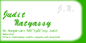 judit matyassy business card